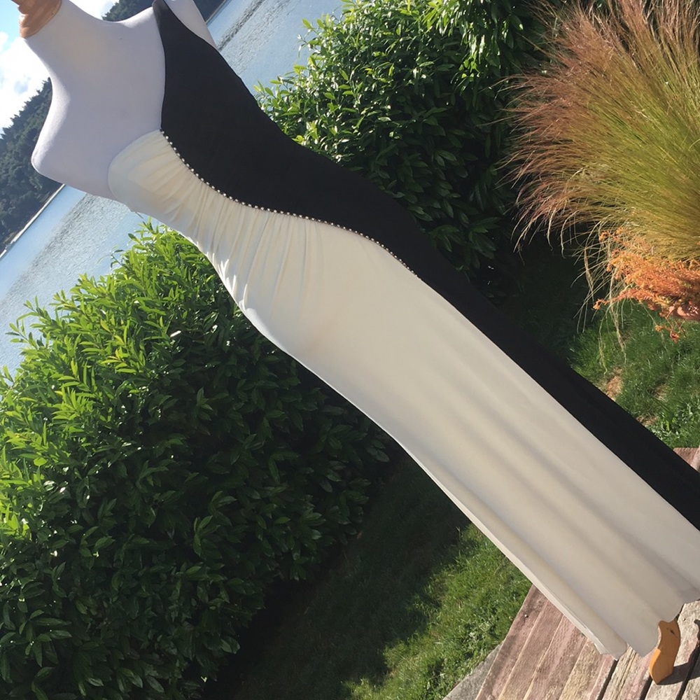 Black and cream formal gown